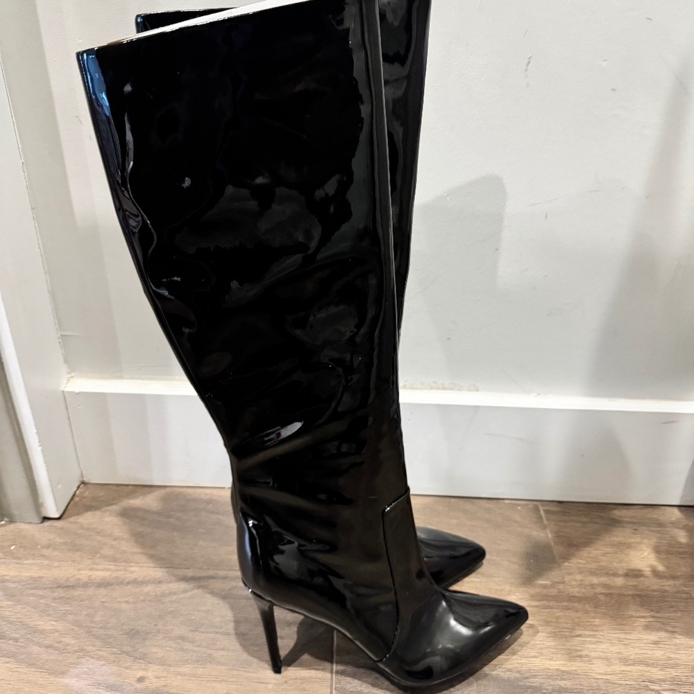 Ninewest Taler patent leather knee high boots